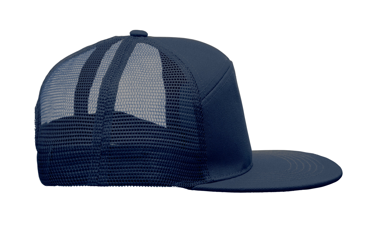 Kappe mit flachem Schirm. 7 Panels. Baumwoll-Twill 235 g/m² mit Polyester-Mesh-Rückseite und