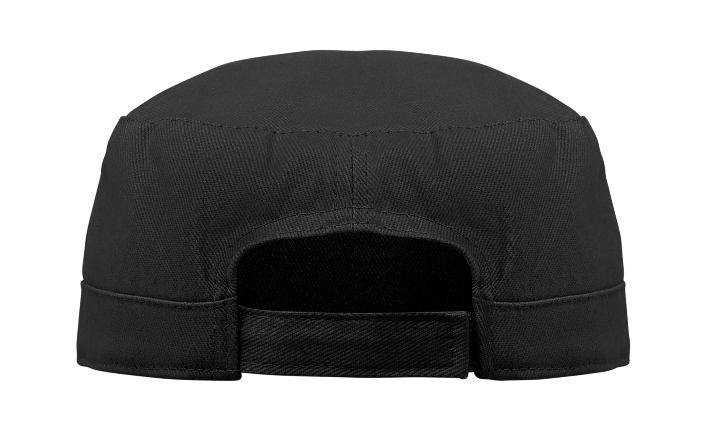 Military Cap aus 260g/m² gebürsteter Baumwolle mit Polyester-Schweißband und verstellbarem Klettverschluss.
