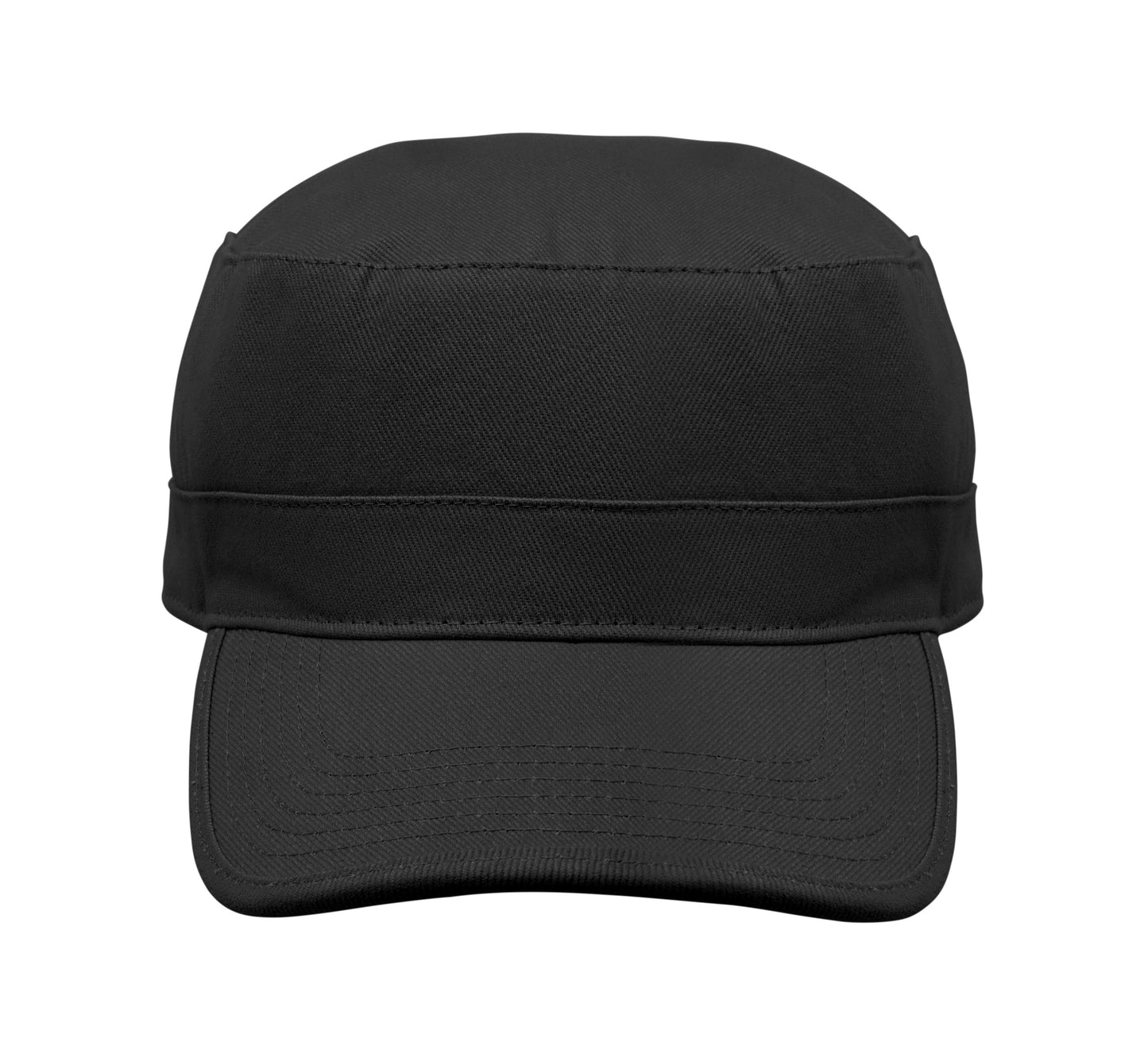 Military Cap aus 260g/m² gebürsteter Baumwolle mit Polyester-Schweißband und verstellbarem Klettverschluss.