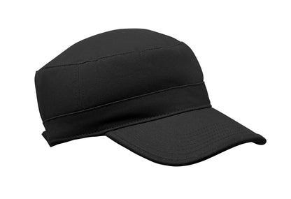 Military Cap aus 260g/m² gebürsteter Baumwolle mit Polyester-Schweißband und verstellbarem Klettverschluss.