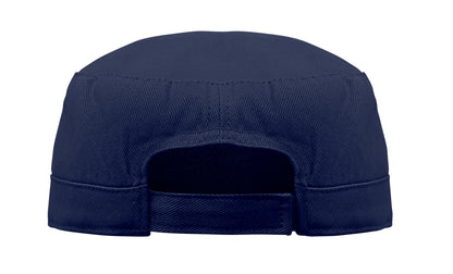 Military Cap aus 260g/m² gebürsteter Baumwolle mit Polyester-Schweißband und verstellbarem Klettverschluss.