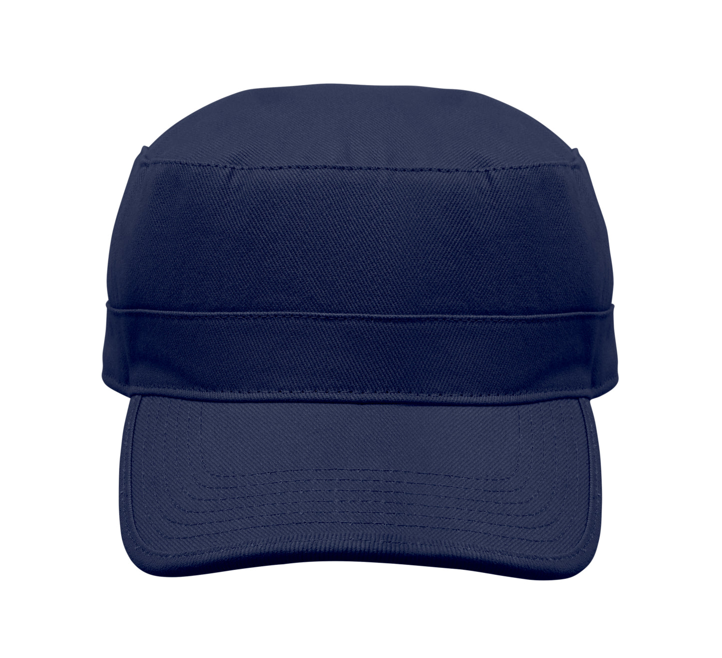 Military Cap aus 260g/m² gebürsteter Baumwolle mit Polyester-Schweißband und verstellbarem Klettverschluss.
