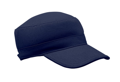 Military Cap aus 260g/m² gebürsteter Baumwolle mit Polyester-Schweißband und verstellbarem Klettverschluss.