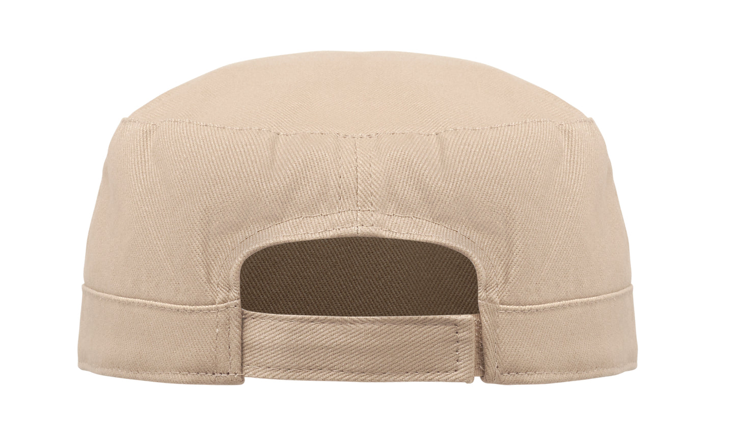 Military Cap aus 260g/m² gebürsteter Baumwolle mit Polyester-Schweißband und verstellbarem Klettverschluss.