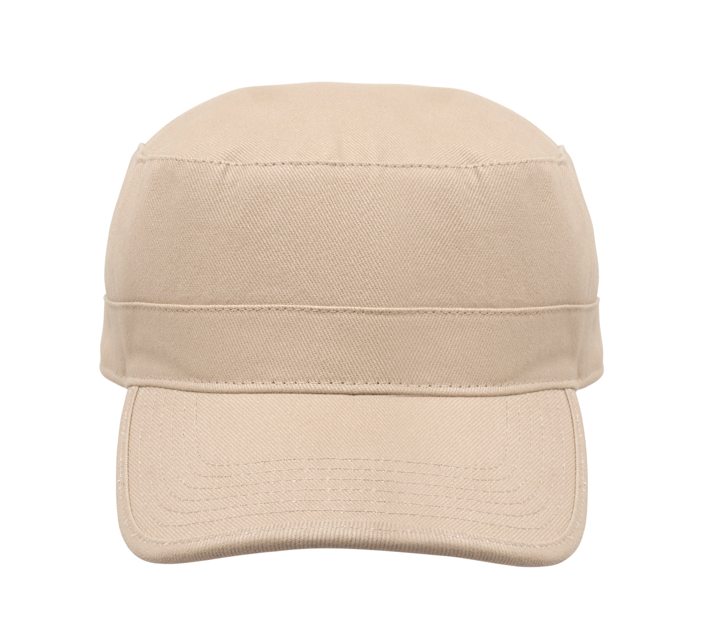 Military Cap aus 260g/m² gebürsteter Baumwolle mit Polyester-Schweißband und verstellbarem Klettverschluss.