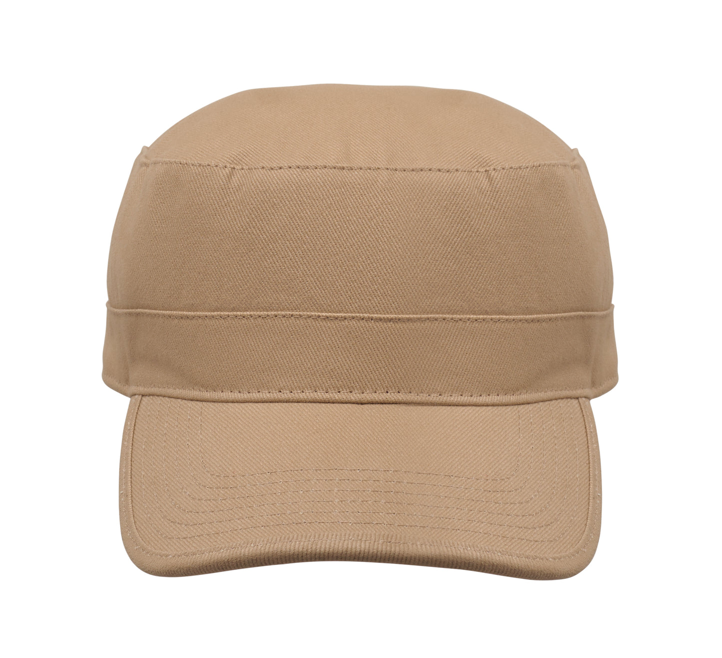 Military Cap aus 260g/m² gebürsteter Baumwolle mit Polyester-Schweißband und verstellbarem Klettverschluss.