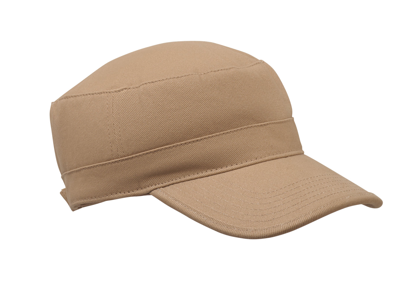 Military Cap aus 260g/m² gebürsteter Baumwolle mit Polyester-Schweißband und verstellbarem Klettverschluss.