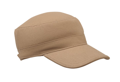 Military Cap aus 260g/m² gebürsteter Baumwolle mit Polyester-Schweißband und verstellbarem Klettverschluss.