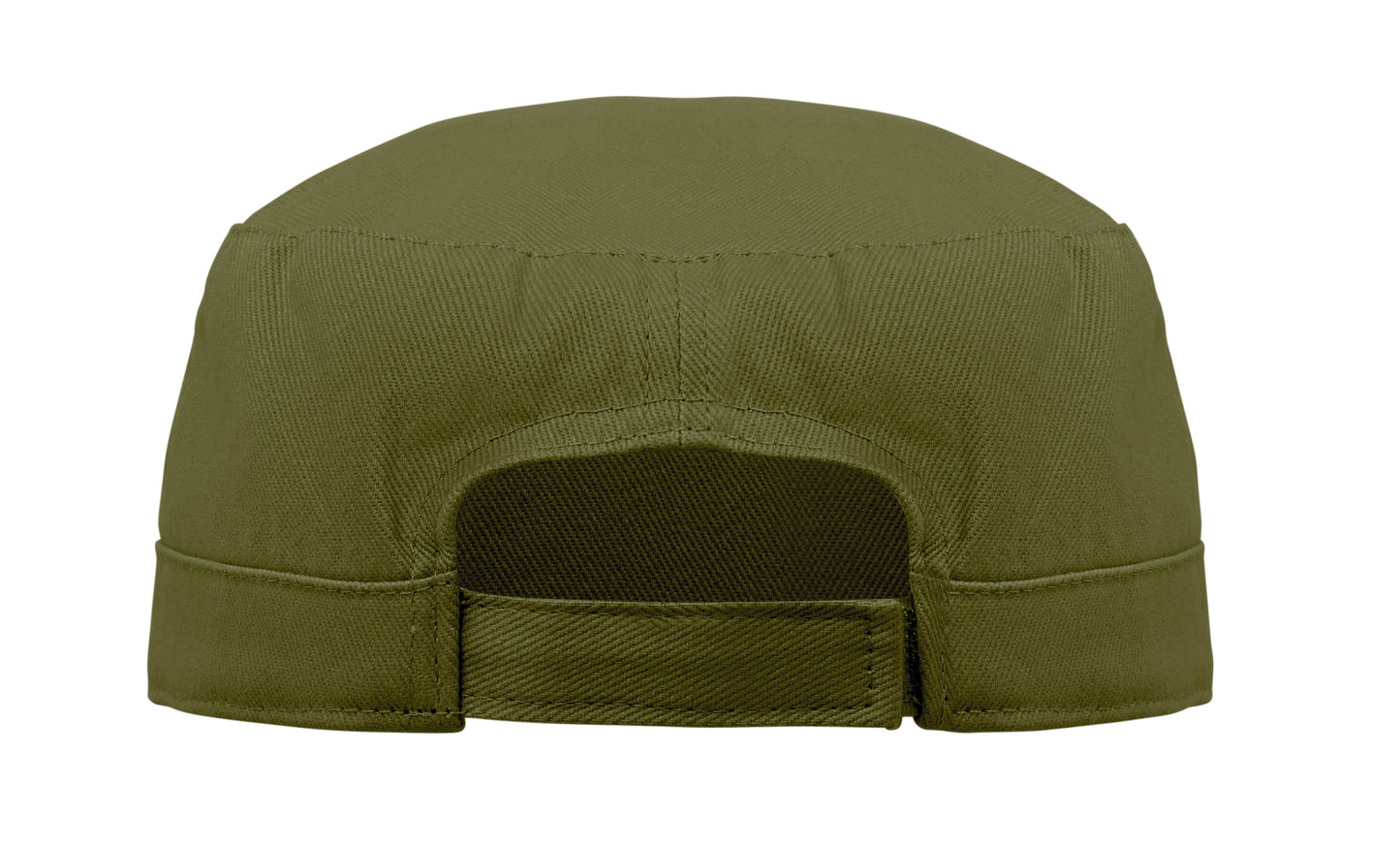 Military Cap aus 260g/m² gebürsteter Baumwolle mit Polyester-Schweißband und verstellbarem Klettverschluss.