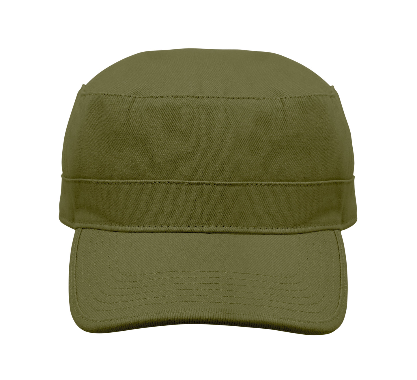 Military Cap aus 260g/m² gebürsteter Baumwolle mit Polyester-Schweißband und verstellbarem Klettverschluss.