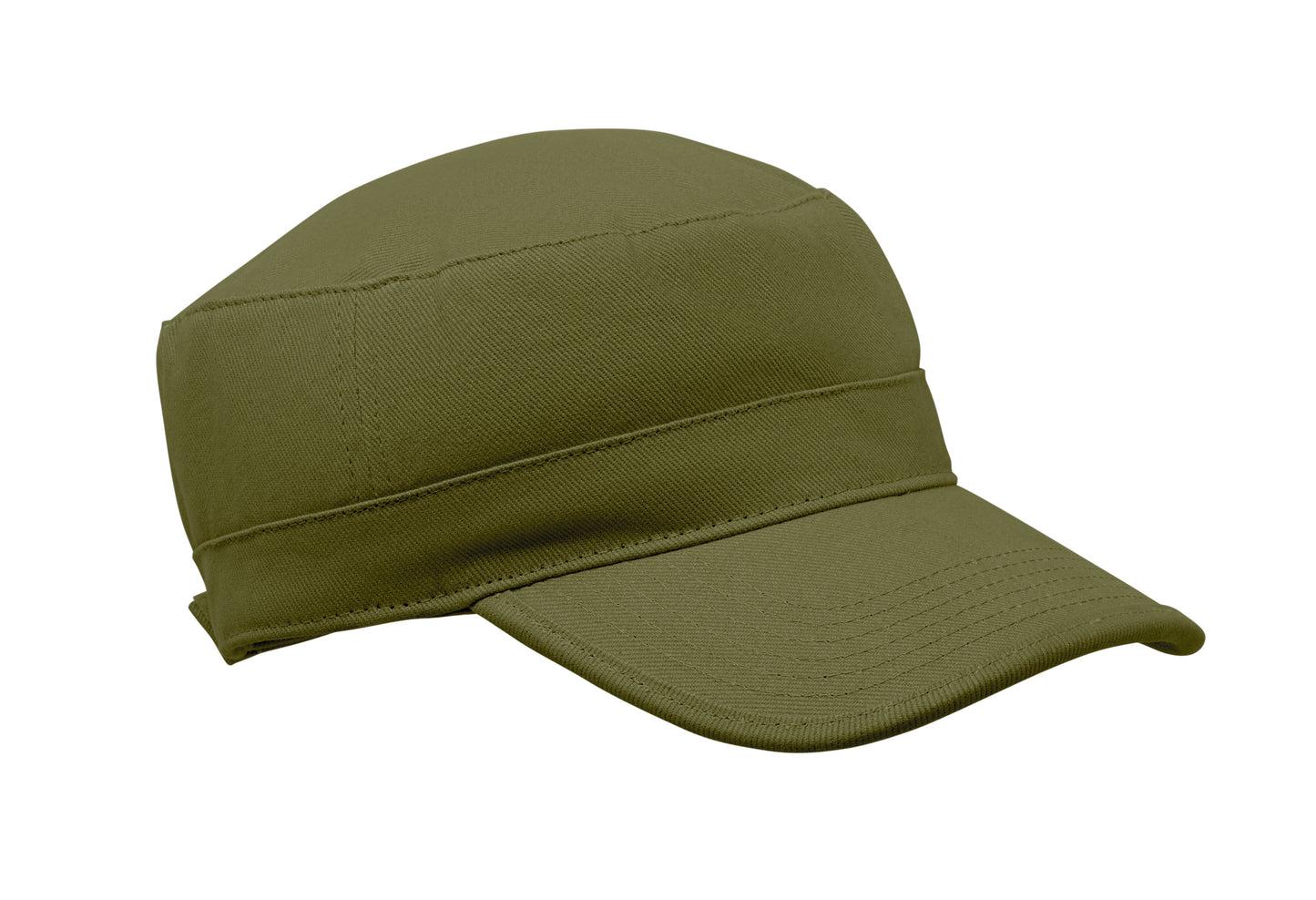 Military Cap aus 260g/m² gebürsteter Baumwolle mit Polyester-Schweißband und verstellbarem Klettverschluss.