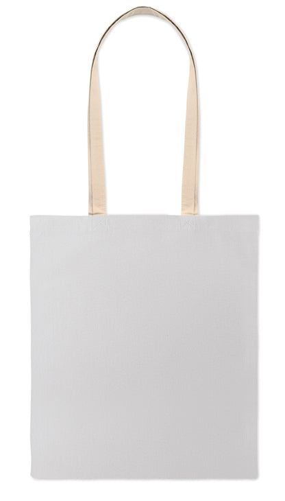 Einkaufstasche mit langen Tragegriffen. Baumwolle 140 g/m².
