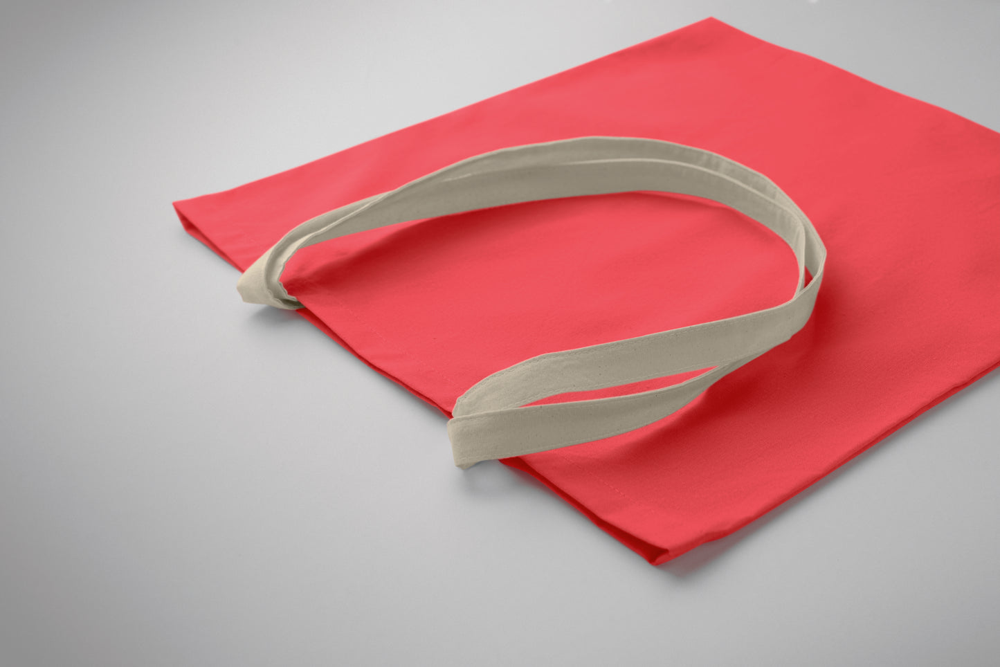 Einkaufstasche mit langen Tragegriffen. Baumwolle 140 g/m².