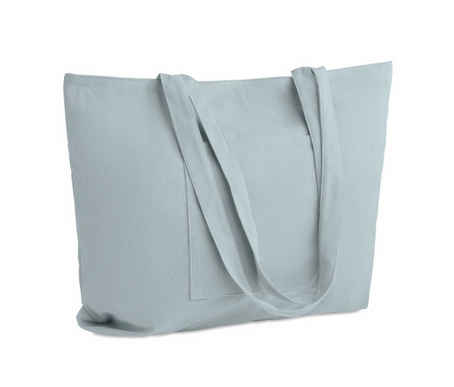 Große Einkaufs-/Strandtasche aus Kord-Polyester mit Reißverschluss. Frontfach und Innentasche. 220 g/m².