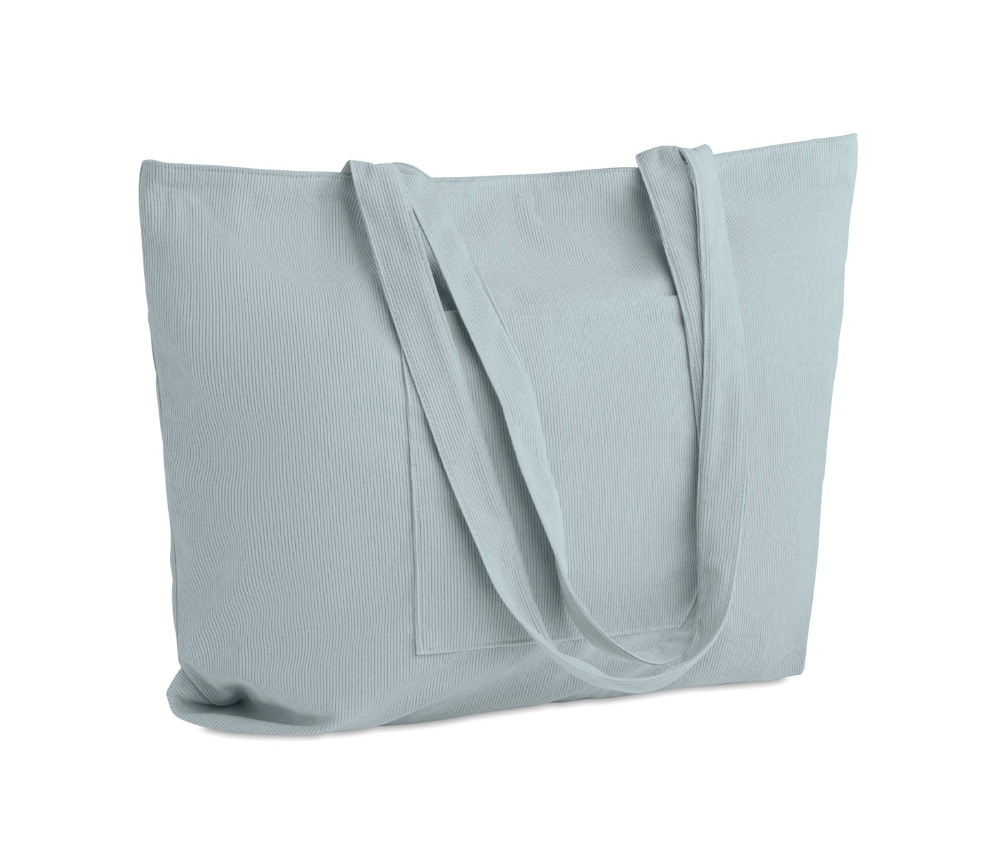 Große Einkaufs-/Strandtasche aus Kord-Polyester mit Reißverschluss. Frontfach und Innentasche. 220 g/m².