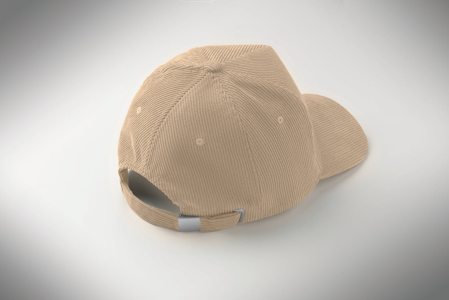 Baseball-Kappe. 5-Panels. Verstellbarer Metallverschluss. Kord-Polyester 220 g/m².