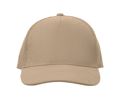 Baseball-Kappe. 5-Panels. Verstellbarer Metallverschluss. Kord-Polyester 220 g/m².