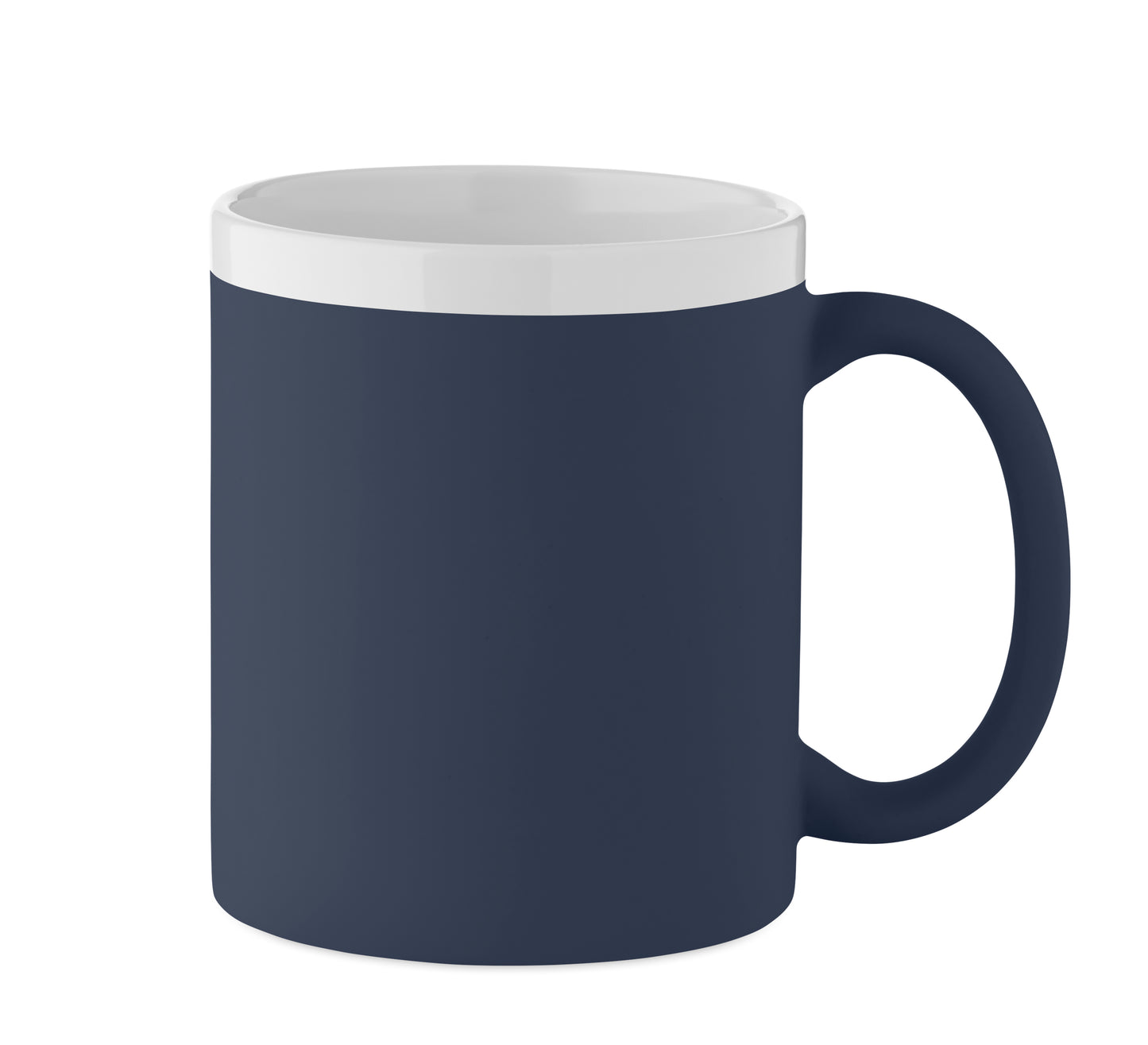 Kaffeebecher aus Keramik mit matter Oberfläche. Weiße Innenseite/Rand. Füllmenge: 300 ml. Verpackt