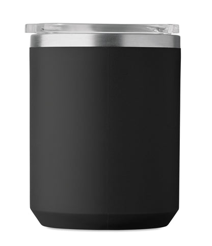 Doppelwandiger Becher. Innenseite aus 90 % recyceltem Edelstahl und 10 % Edelstahl