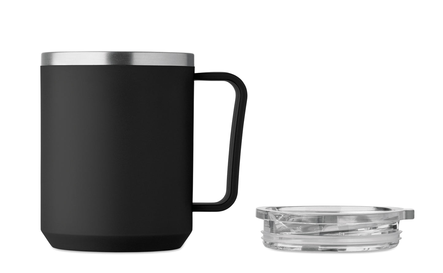 Doppelwandiger Becher. Innenseite aus 90 % recyceltem Edelstahl und 10 % Edelstahl