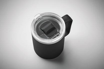 Doppelwandiger Becher. Innenseite aus 90 % recyceltem Edelstahl und 10 % Edelstahl