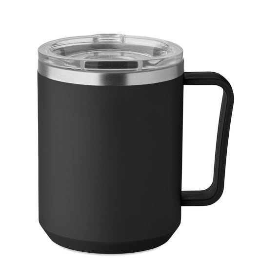 Doppelwandiger Becher. Innenseite aus 90 % recyceltem Edelstahl und 10 % Edelstahl
