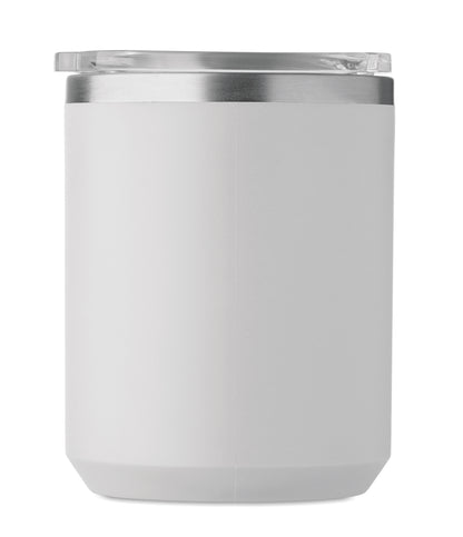 Doppelwandiger Becher. Innenseite aus 90 % recyceltem Edelstahl und 10 % Edelstahl