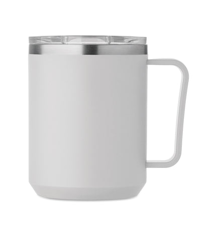 Doppelwandiger Becher. Innenseite aus 90 % recyceltem Edelstahl und 10 % Edelstahl