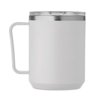 Doppelwandiger Becher. Innenseite aus 90 % recyceltem Edelstahl und 10 % Edelstahl