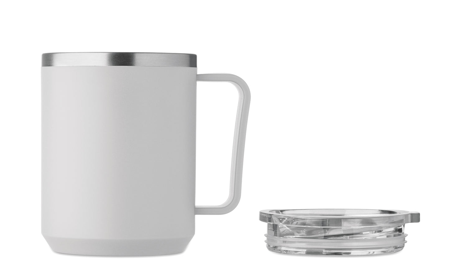 Doppelwandiger Becher. Innenseite aus 90 % recyceltem Edelstahl und 10 % Edelstahl