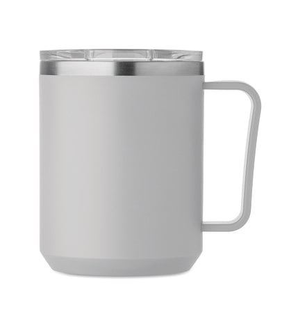 Doppelwandiger Becher. Innenseite aus 90 % recyceltem Edelstahl und 10 % Edelstahl