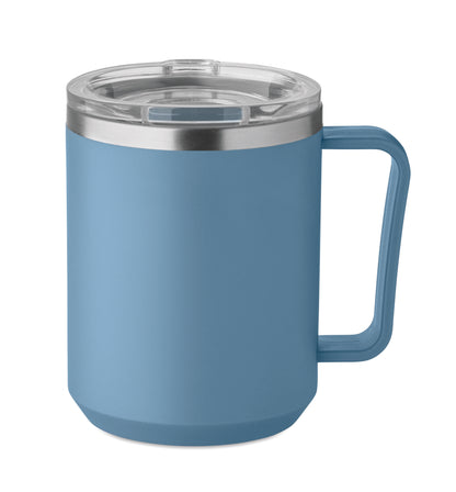 Doppelwandiger Becher. Innenseite aus 90 % recyceltem Edelstahl und 10 % Edelstahl