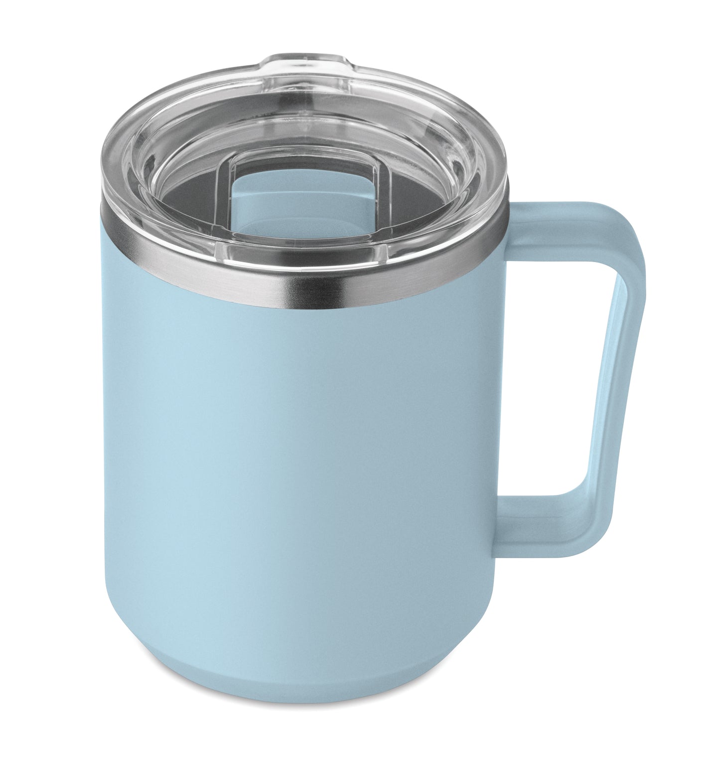 Doppelwandiger Becher. Innenseite aus 90 % recyceltem Edelstahl und 10 % Edelstahl