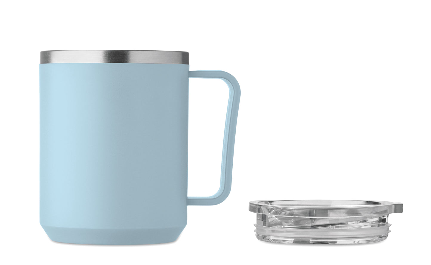 Doppelwandiger Becher. Innenseite aus 90 % recyceltem Edelstahl und 10 % Edelstahl