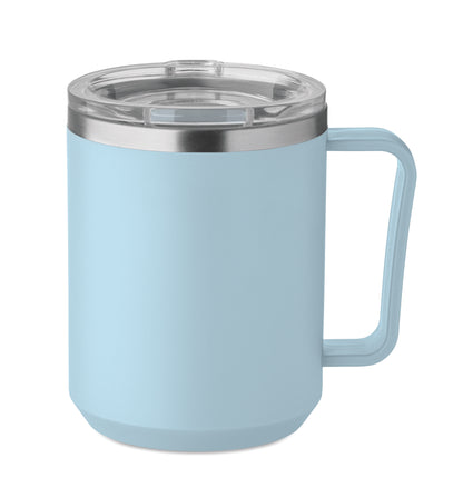 Doppelwandiger Becher. Innenseite aus 90 % recyceltem Edelstahl und 10 % Edelstahl