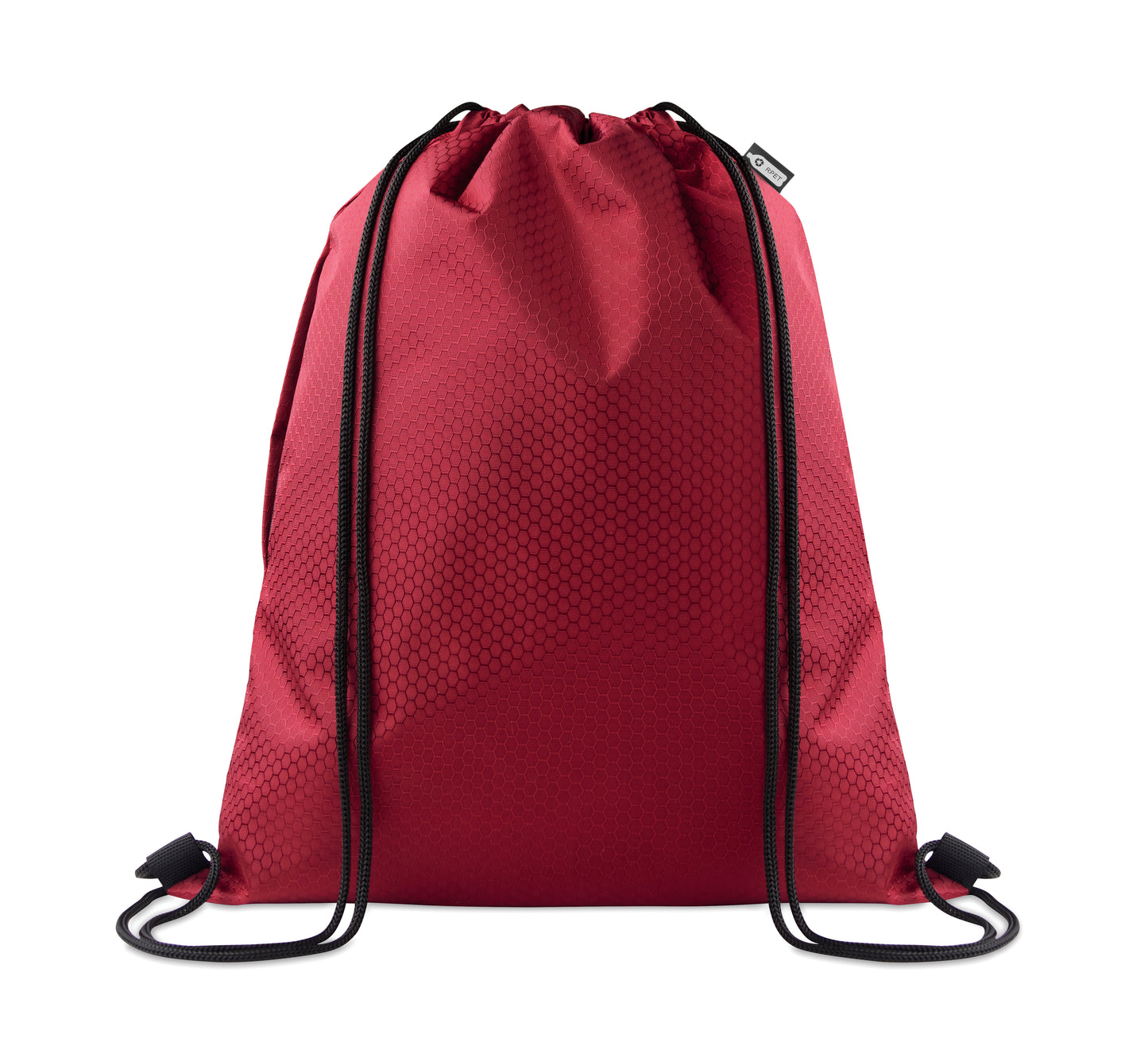 Beutel mit Kordelzug. Seitentasche mit Reißverschluss. Strapazierfähige Kordeln. 420D RPET Polyester und