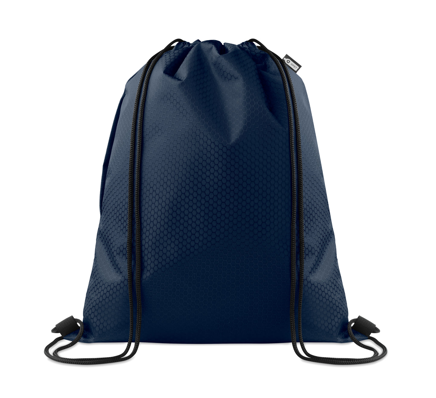 Beutel mit Kordelzug. Seitentasche mit Reißverschluss. Strapazierfähige Kordeln. 420D RPET Polyester und