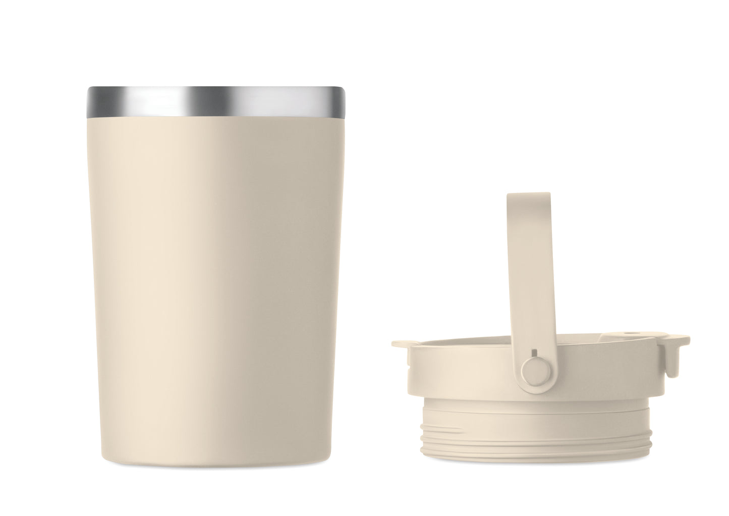 Doppelwandiger Becher aus recyceltem Edelstahl (90 % recycelter Edelstahl und 10 %