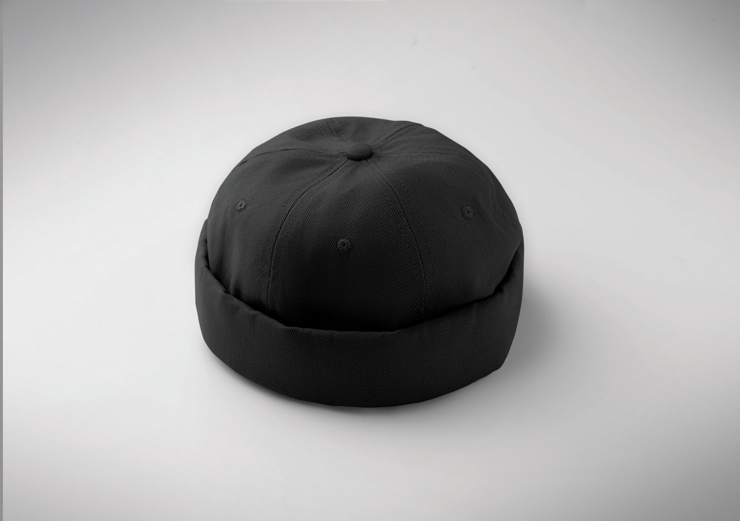 Docker Cap aus 100% schwerer gebürsteter Baumwolle 260g/m² Mesh und Metallschnalle.