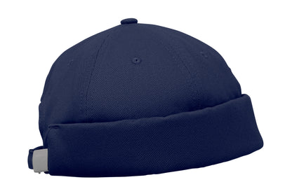 Docker Cap aus 100% schwerer gebürsteter Baumwolle 260g/m² Mesh und Metallschnalle.