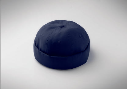 Docker Cap aus 100% schwerer gebürsteter Baumwolle 260g/m² Mesh und Metallschnalle.