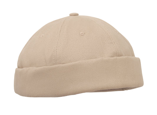 Docker Cap aus 100% schwerer gebürsteter Baumwolle 260g/m² Mesh und Metallschnalle.