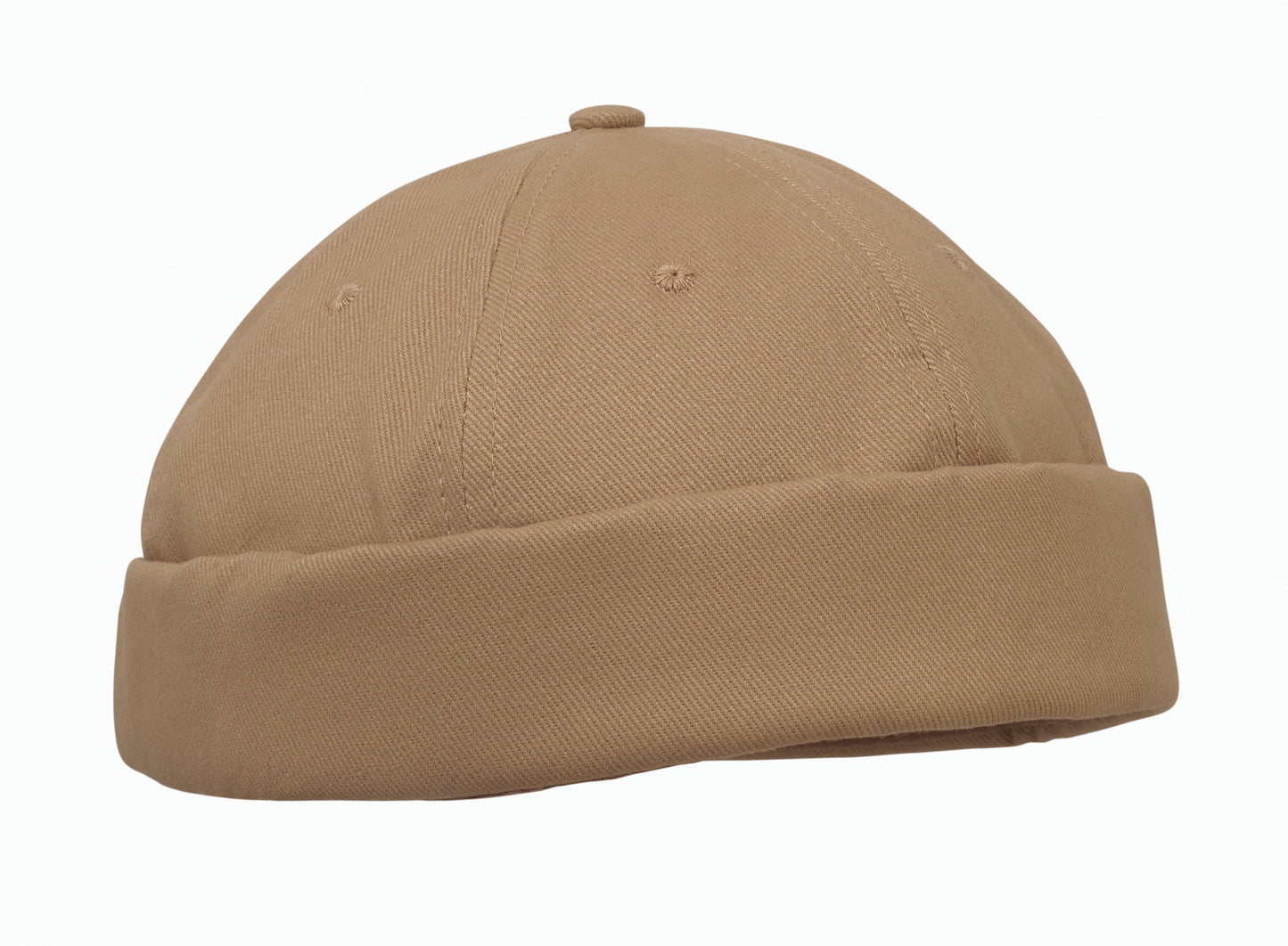 Docker Cap aus 100% schwerer gebürsteter Baumwolle 260g/m² Mesh und Metallschnalle.