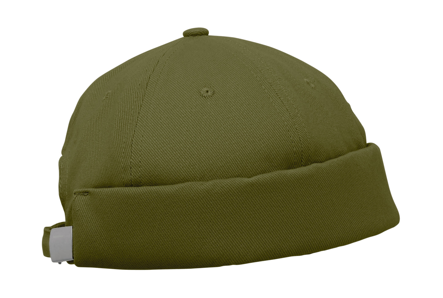 Docker Cap aus 100% schwerer gebürsteter Baumwolle 260g/m² Mesh und Metallschnalle.