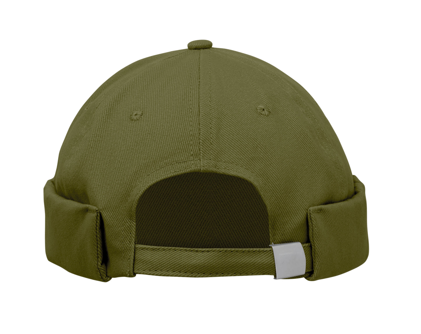 Docker Cap aus 100% schwerer gebürsteter Baumwolle 260g/m² Mesh und Metallschnalle.