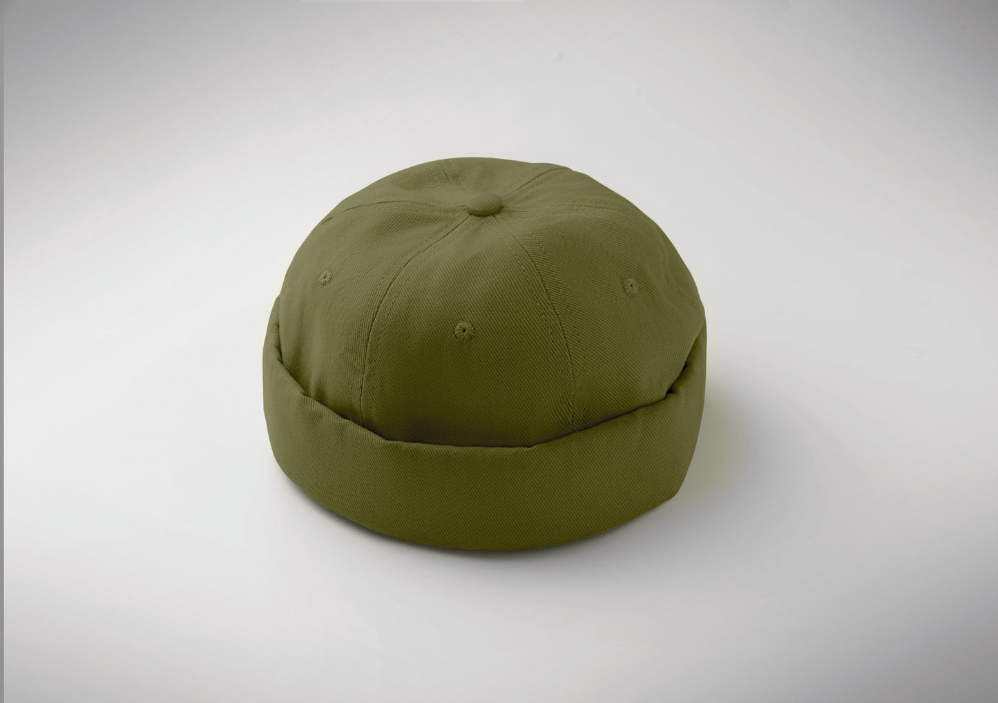 Docker Cap aus 100% schwerer gebürsteter Baumwolle 260g/m² Mesh und Metallschnalle.