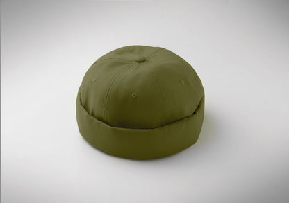 Docker Cap aus 100% schwerer gebürsteter Baumwolle 260g/m² Mesh und Metallschnalle.