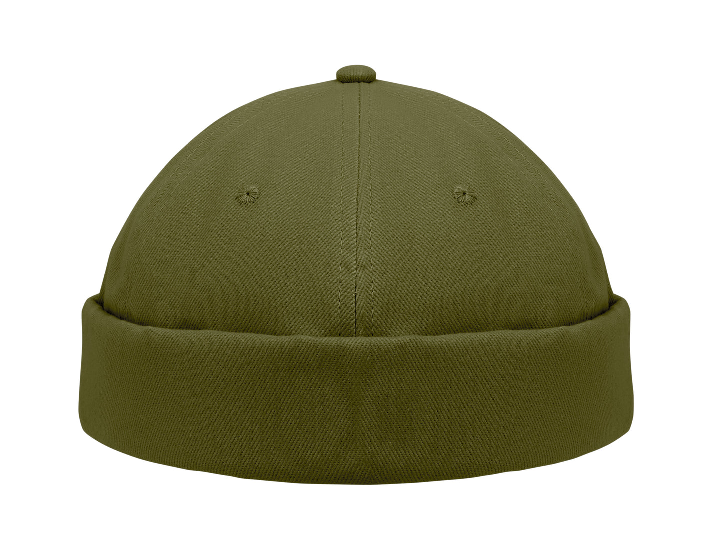 Docker Cap aus 100% schwerer gebürsteter Baumwolle 260g/m² Mesh und Metallschnalle.