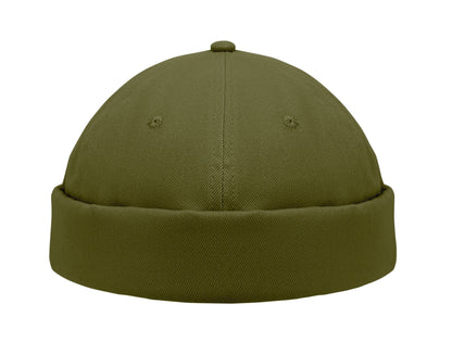 Docker Cap aus 100% schwerer gebürsteter Baumwolle 260g/m² Mesh und Metallschnalle.