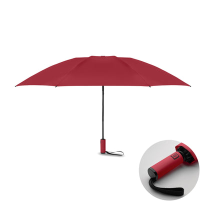 23'' Windproof Regenschirm aus 190T RPET Pongee. 3-fach faltbar. Schwarz beschichtetes Gestell